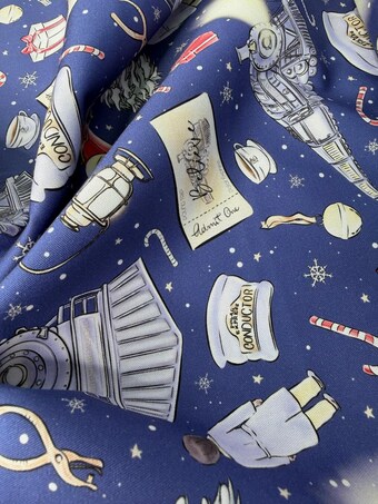 Magical Express Train 100% Cotton Fabric by the Yard on 100% woven cotton fabric