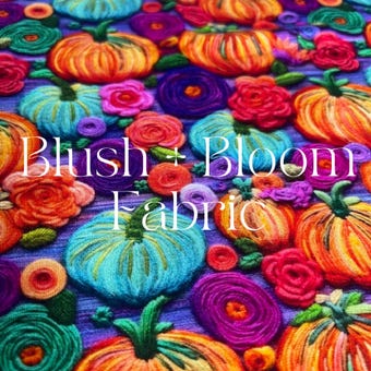Bamboo Spandex Fall Pumpkins on 100% woven cotton fabric
