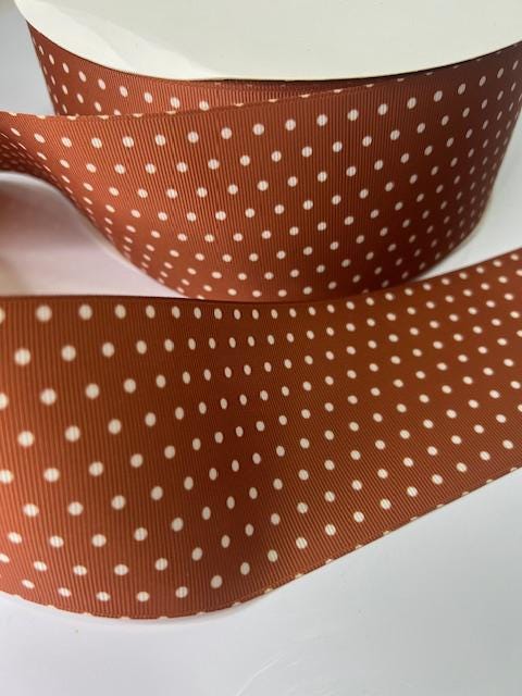 Brown Polka Dot Grosgrain Ribbon - 3 Inch - DIY Crafts