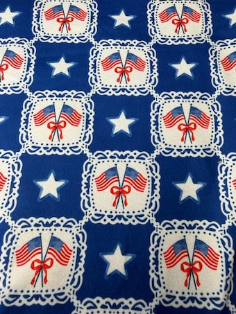 Americana Lace Flag DBP Fabric on double brushed poly fabric