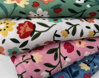 Vintage Spring Florals on Super Soft DBP Knit Fabric, Fabric by the yard, Stretchy, DBP Florals, Beautiful Florals, Choose your Color