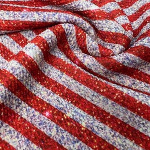 USA Faux Glitter Stripes Bullet Fabric, Perfect for hairbows that stand up, Textured Fabrics, Faux Glitter without the Glitter Mess!