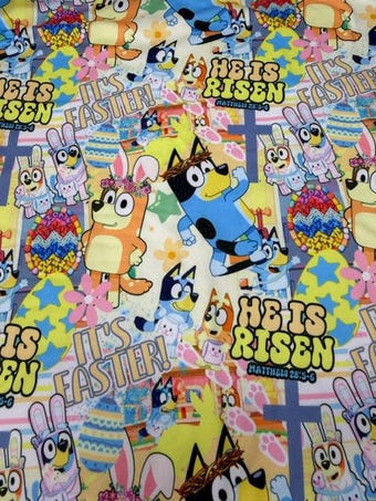 Blue Heeler DBP Fabric on double brushed poly fabric