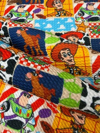 Space Ranger Cowboy Bullet Fabric on bullet liverpool knit fabric