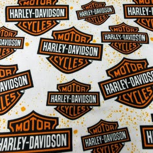 Biker Shield DBP Fabric, Orange and Black Motorcycle Knit, 4-Way Stretch Double Brushed Polyester, 60" Wide Fabric, Ships Fast!