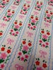 Mini Floral Bow Stripe DBP Fabric by the Yard on double brushed poly fabric — thumbnail 2