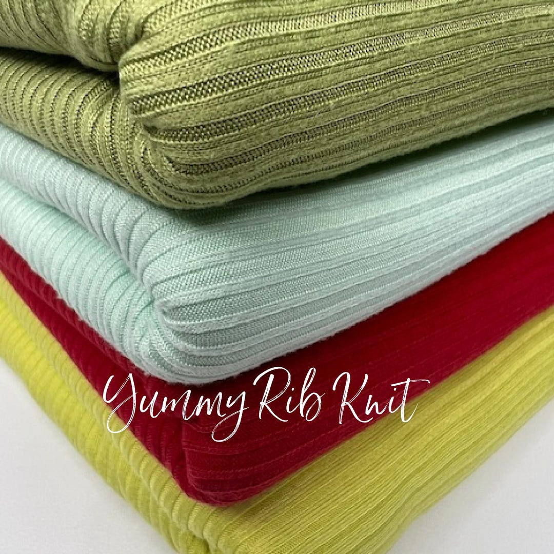 Yummy Rib Knit Fabrics | 4x2 | Light Weight | Stretchy | Ribbed Knit ...