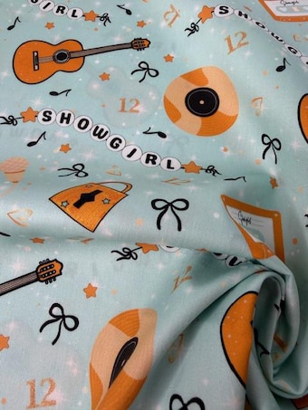 Pop Singer Spotlight Stage Cotton Fabric on 100% woven cotton fabric