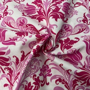 Damask Pink Quilting Cotton | 45 Inch Wide | Farmhouse Fabric