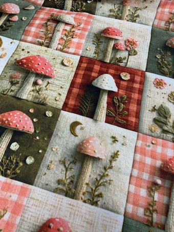 Cottage Core on double brushed poly fabric