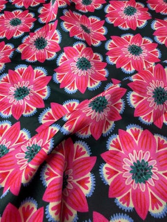 Luxurious Small Pink Floral Satin Fabric - 58-60" Wide Silky Smooth Apparel Material by the Yard on other fabric