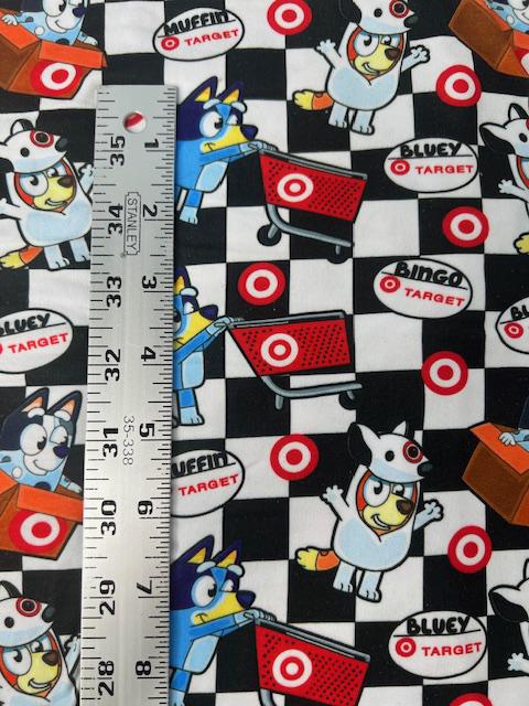 Soft Cartoon Dog DBP - Checkerboard Print Knit for Children's Apparel & Playwear