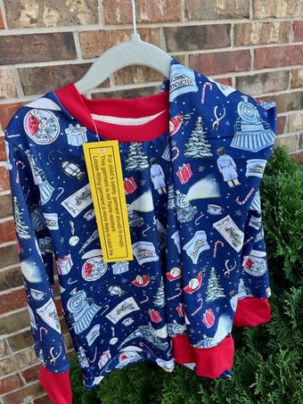 Custom Magical Express Train Christmas Pajamas — handmade children's apparel, Christmas pajamas and holiday dresses