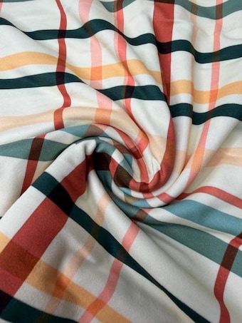 Autumn Plaid DBP Fabric on double brushed poly fabric