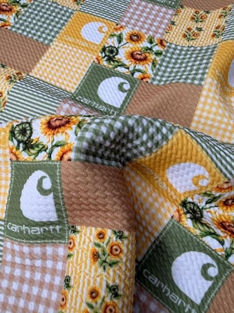 Country Girl Gingham Patchwork Bullet Fabric on bullet liverpool knit fabric