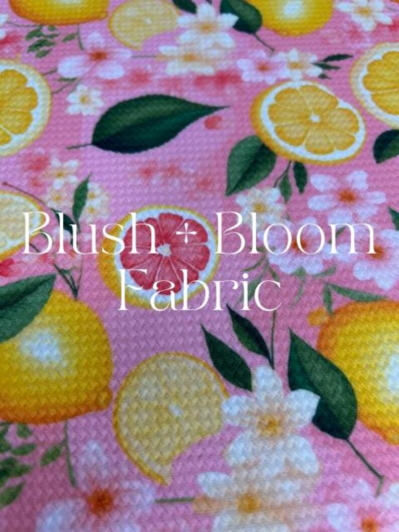 Lemon Squeeze Pink Bullet Fabric on bullet liverpool knit fabric