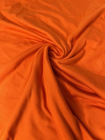 Buttery Soft Pumpkin Orange DBP - Cozy Solid Knit Fabric by the Yard - Apparel & Loungewear on double brushed poly fabric