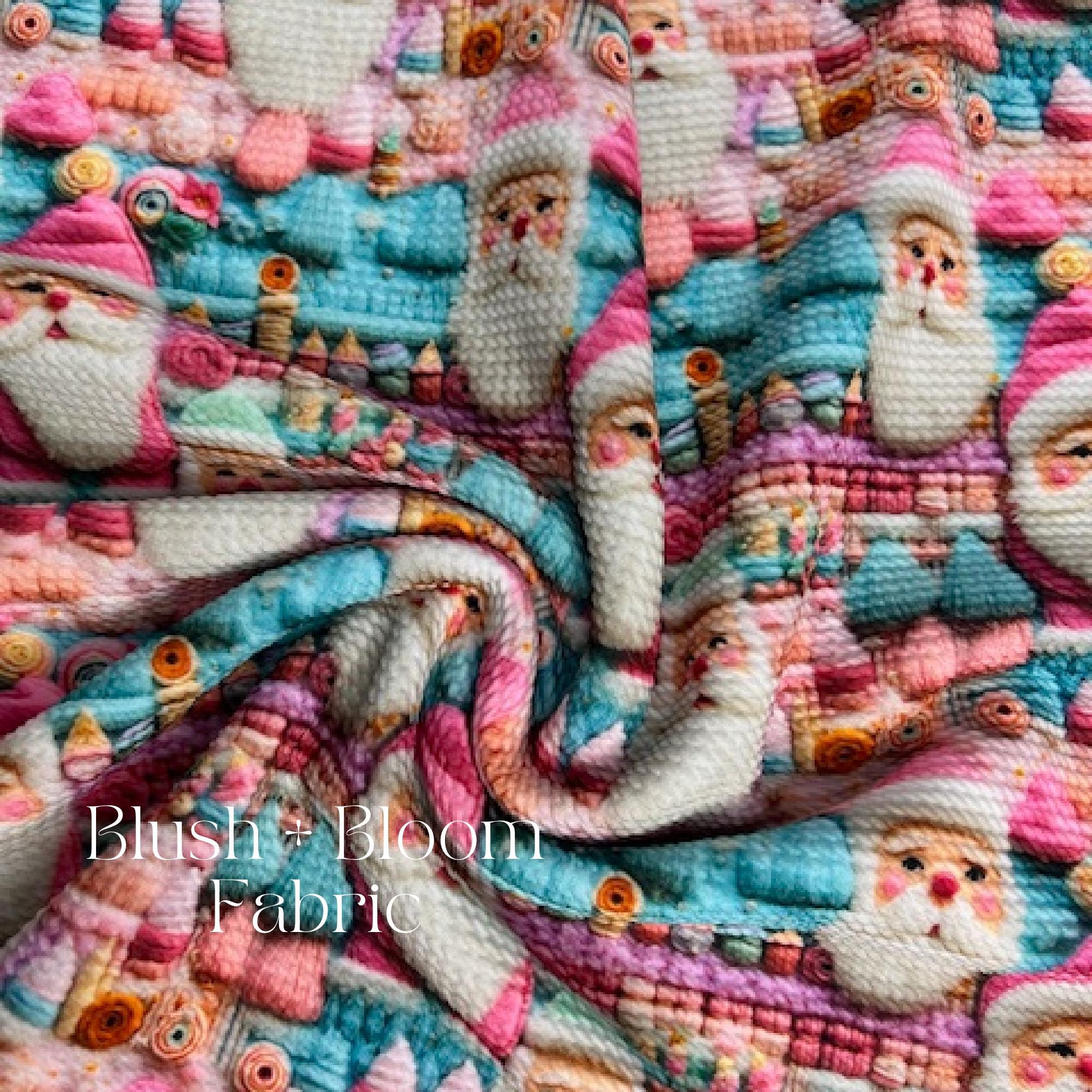 3D Pastel Santa Claus Bullet Knit Fabric, Christmas Santa Bullet Fabric ...