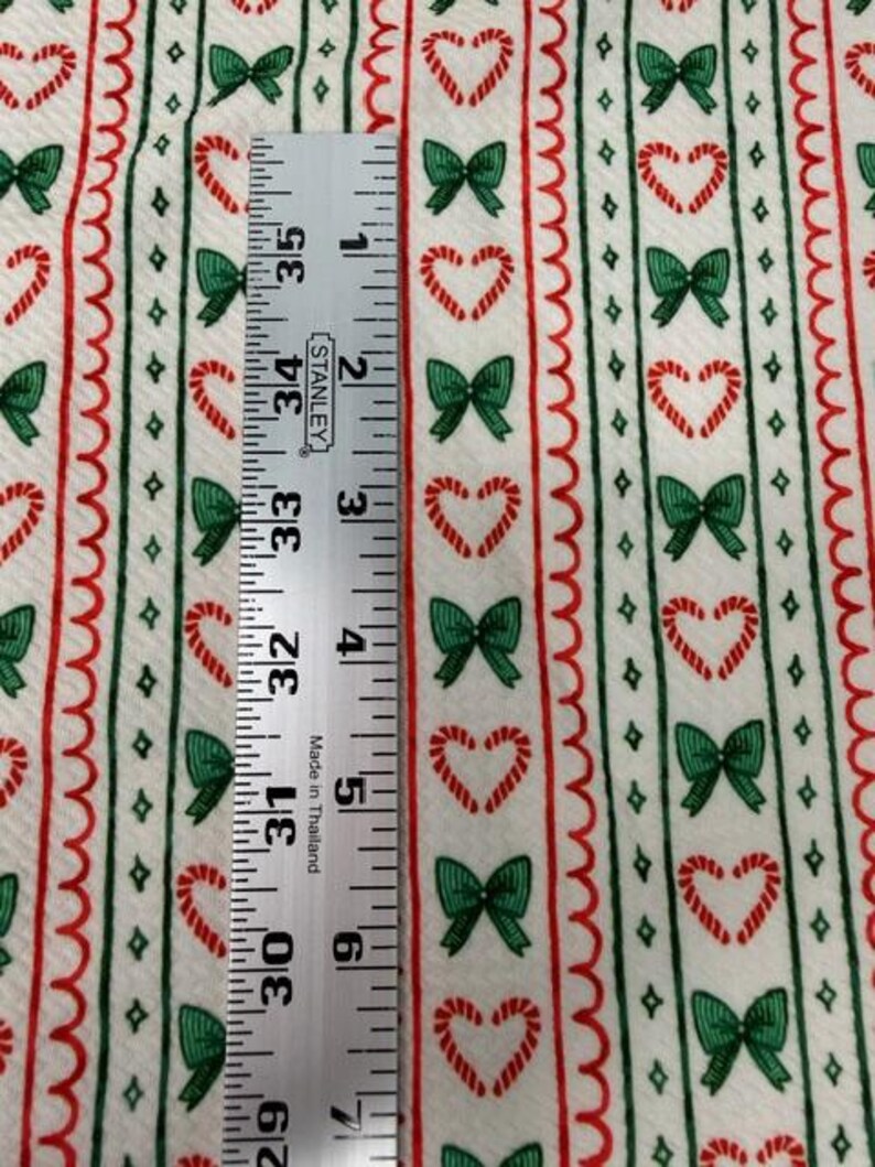 Candy Cane Ruler Christmas Bows and Candy Cane Bullet Fabric, Adorable Christmas Fabric ...