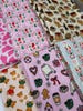 Mini Floral Bow Stripe DBP Fabric by the Yard on double brushed poly fabric — thumbnail 4