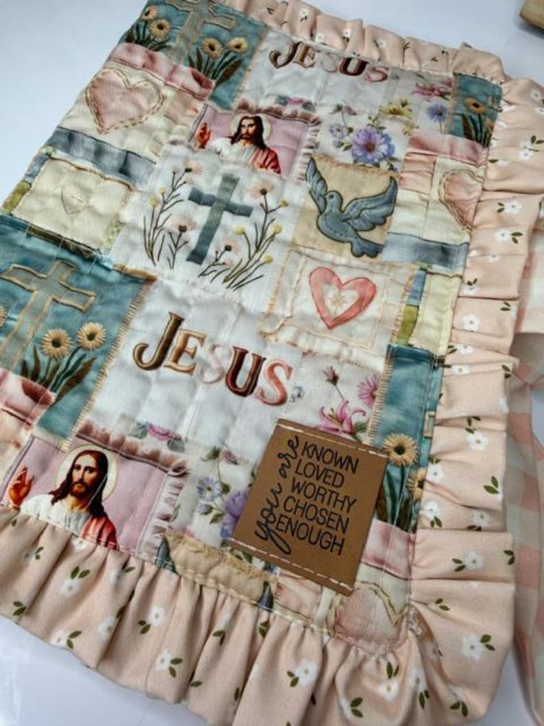 Quilted Bible Cover with Ruffles — Bible covers, journal covers, handmade unique gifts