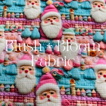 3D Pastel Santa Claus Bullet Knit Fabric on bullet liverpool knit fabric