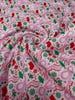 Mini Pink Bows & Christmas Doodles DBP Fabric by the Yard on double brushed poly fabric — thumbnail 1