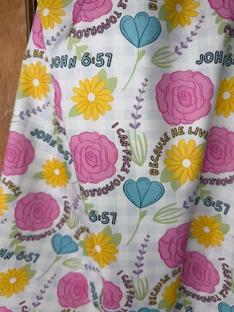 Christian Floral Fabric by the Yard on 100% woven cotton fabric