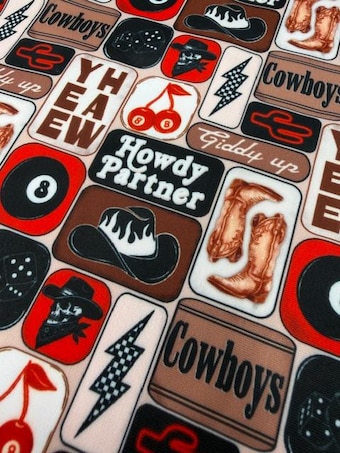 Howdy Partner Swim Spandex Fabric on swim fabric