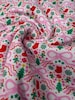 Mini Pink Bows & Christmas Doodles DBP Fabric by the Yard on double brushed poly fabric — thumbnail 5