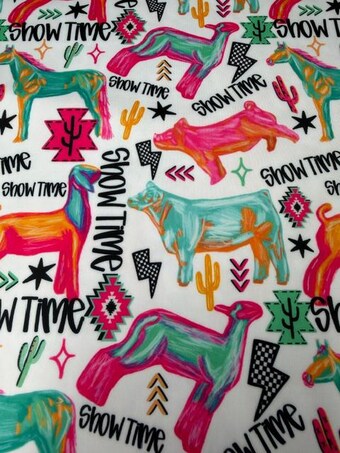 Neon Stock Show Spandex Fabric on other fabric