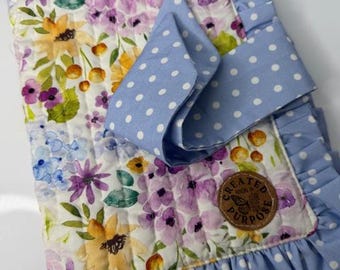 Handmade Quilted Bible Cover, Perfect Gift for the Holidays & More, Beautiful Watercolor Florals, In Stock-Size 7x10x1.5" Bible