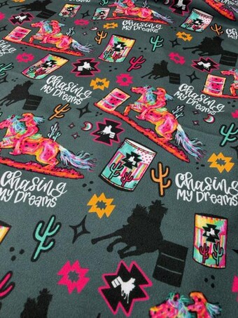 Chasing My Dreams DBP Fabric on double brushed poly fabric