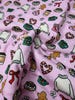 Mini Christmas Cozy Doodles DBP Fabric by the Yard on double brushed poly fabric — thumbnail 2