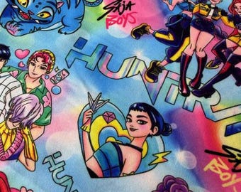 Anime character fabrics K Pop DBP Fabric by the Yard | Double Brushed Poly Spandex Knit | Super Soft & Stretchy!