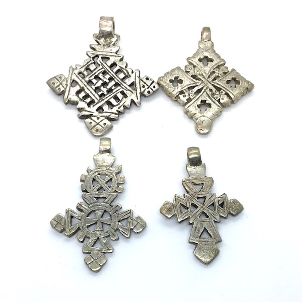BIG SALE** 4 Small Ethiopian Coptic Cross, Cross, Silver Alloy Cross, Cross Pendant,African Pendant,Ethiopian Jewelry
