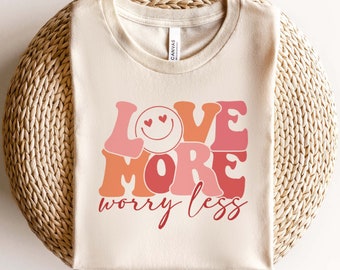 Less Worry Face Love More, Worry Less Smiley Face SVG - Etsy