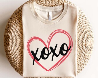 Hugs and Kisses SVG PNG, Xoxo svg, Love Shirt svg, Handgezeichnetes Herz svg, Liebe svg, Digital Download, Xoxo Plotterdatei, Clip Art, Sublimation