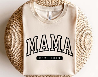 Mama Est 2023 SVG PNG, Mom Life Svg, Mama Svg File, Mama Cut File For Cricut, New Mom To Be Svg, Pregnancy Announcement Svg, Mom Svg