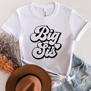 Big Sis SVG PNG, Rodzina Svg, Retro Big Sister Svg, Zapowiedź narodzin Svg, Rodzeństwo Svg, Siostry Svg, Największa siostra Svg Plik do cięcia dla Cricut
