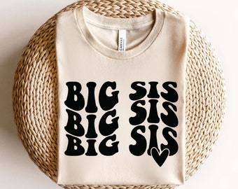 Big Sis SVG PNG, Family Svg, Retro Big Sister Svg, Baby Announcement Svg, Siblings Svg, Sisters Svg, Biggest Sister Svg Cut File For Cricut