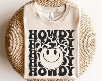Howdy SVG PNG, Howdy Yall svg, Cowboy Smiley svg, Cowboy svg, Cowgirl svv