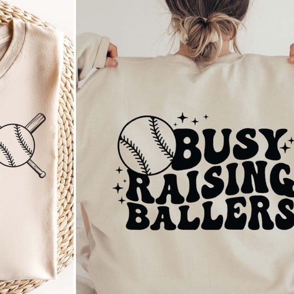 Busy Raising Ballers Svg, Baseball Mom Svg, Softball Mom Svg, Baseball Mama Svg, Retro Baseball Svg, Trendy Baseball Svg Cut File For Cricut