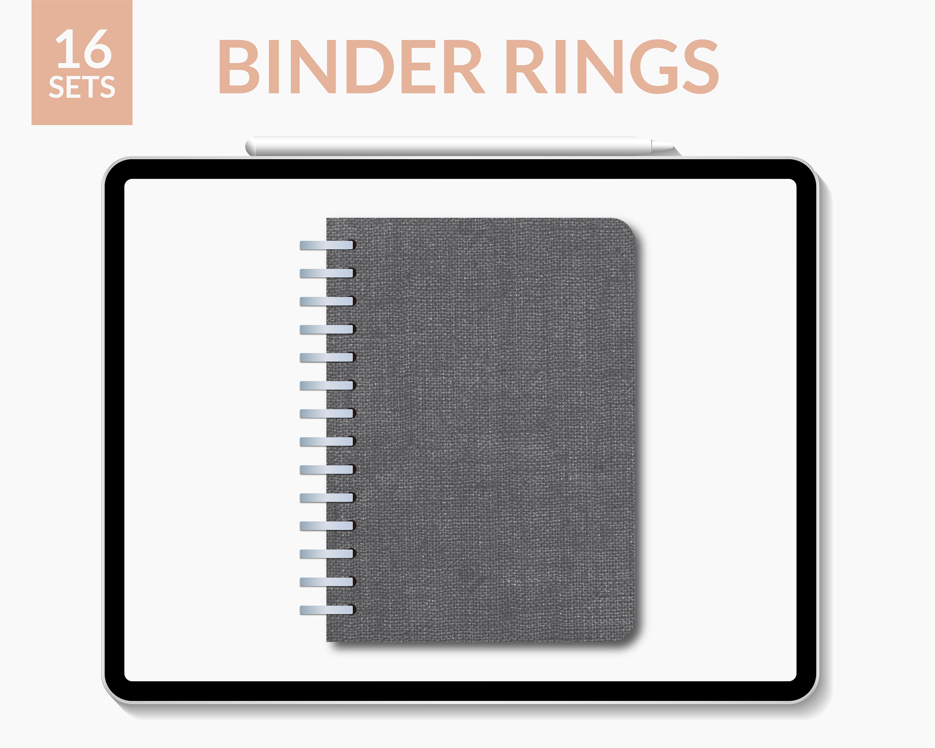 Digital Notebook Rings Digital Binder Rings Realistic Png, Digital Planner Rings, Metalic ...
