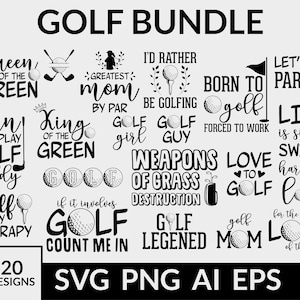 paquete de golf svg, monograma de golf svg, marco de nombre de golf svg, pelota de golf svg, svg de golf, club de golf svg, archivos cortados para cricut y silueta
