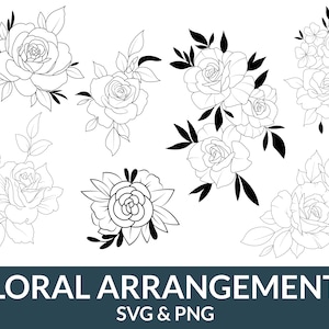 floral arrangements svg, flower svg bundle, wildflower svg bundle, rose svg bundle, flower corner svg, bouquet svg, floral border svg
