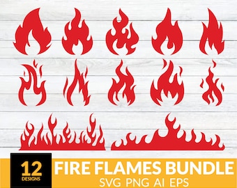 Feuer Flamme Svg, Fire Flames Svg, Fire Clipart, Flammen Svg Cricut Datei, Feuer Flamme Svg, Fire Flame Silhouette, Png, Sofort Download