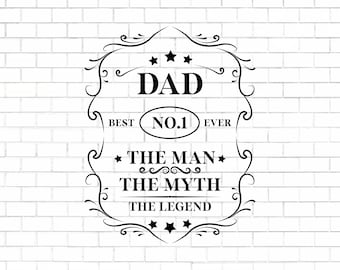 Vatertagssvg, Papa Der Mann Der Mythos Die Legende Svg, Happy Fathers Day Cut Datei für Cricut, Bester Papa SVG