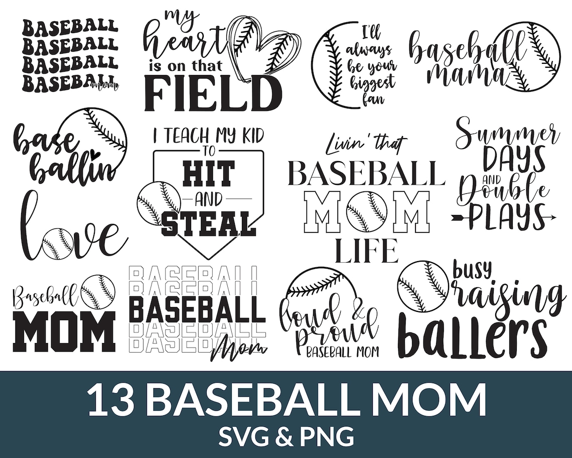 Baseball Mom Svg Bundle Baseball Shirt Svg Baseball Mama Etsy Canada