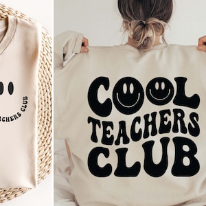 Cool Teachers Club SVG PNG, Retro Teacher Life Svg, Teacher Shirt Svg, Teacherlife Svg, Retro Teacher Svg, Front And Back Teacher Svg